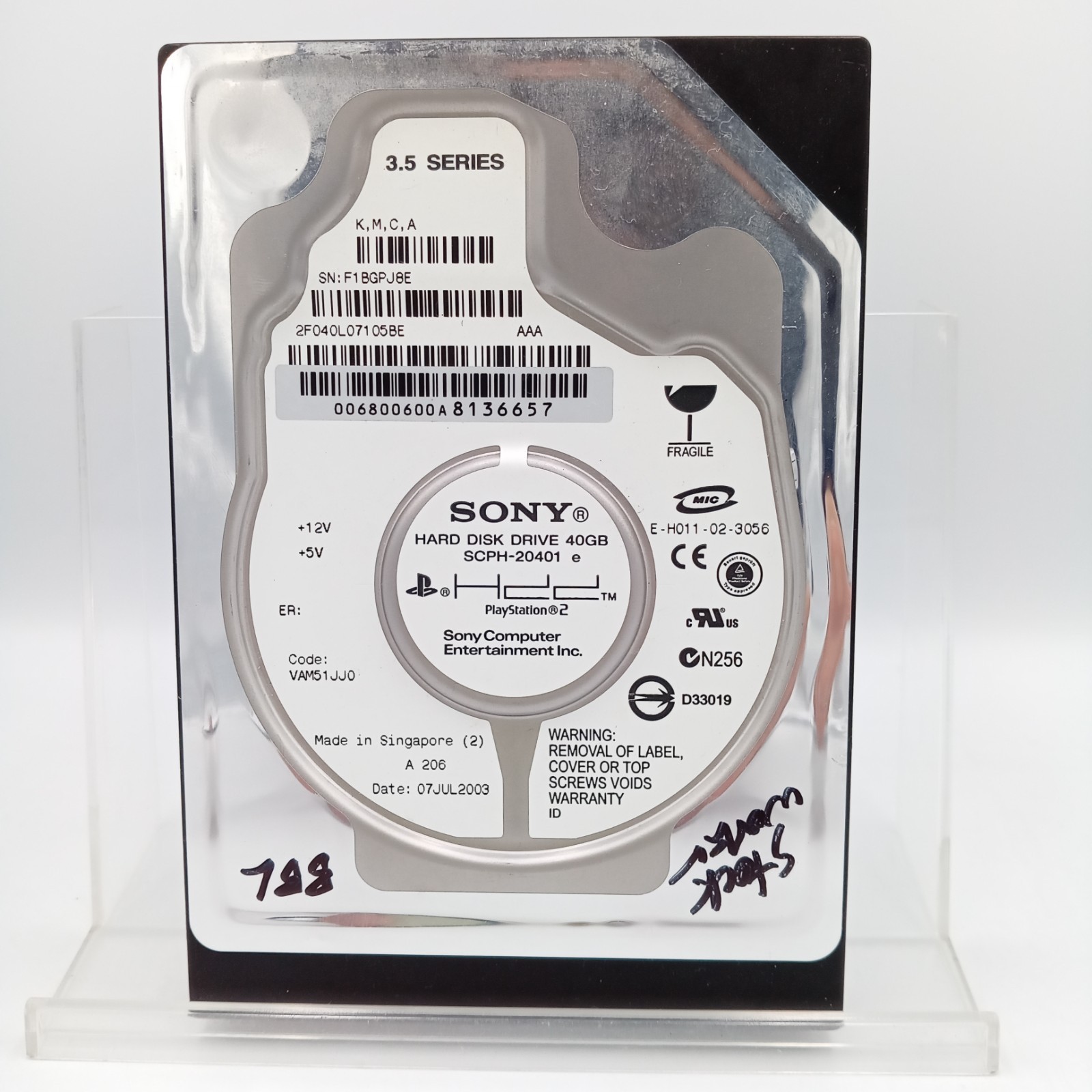 OEM Sony PS2 40GB HDD Hard Drive Authentic PlayStation 2 Tested Working 6657