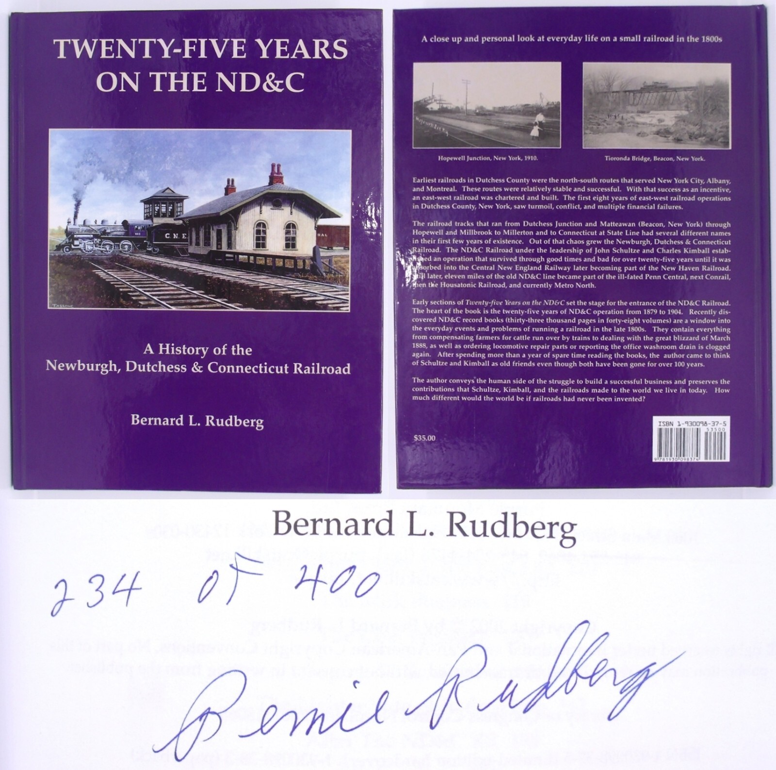 Twenty-Five Years On Newburgh Dutchess Connecticut ND&C Rudberg Book SIGNED NEW?