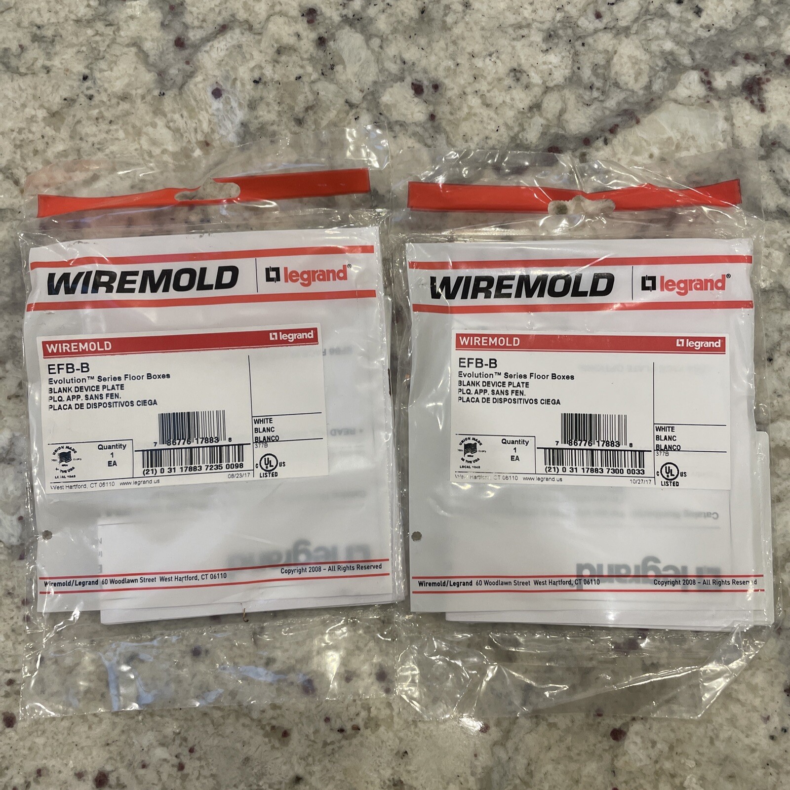 WIREMOLD EFB-B 69MM FLOOR BOX DEVICE PLATE (QTY 2)