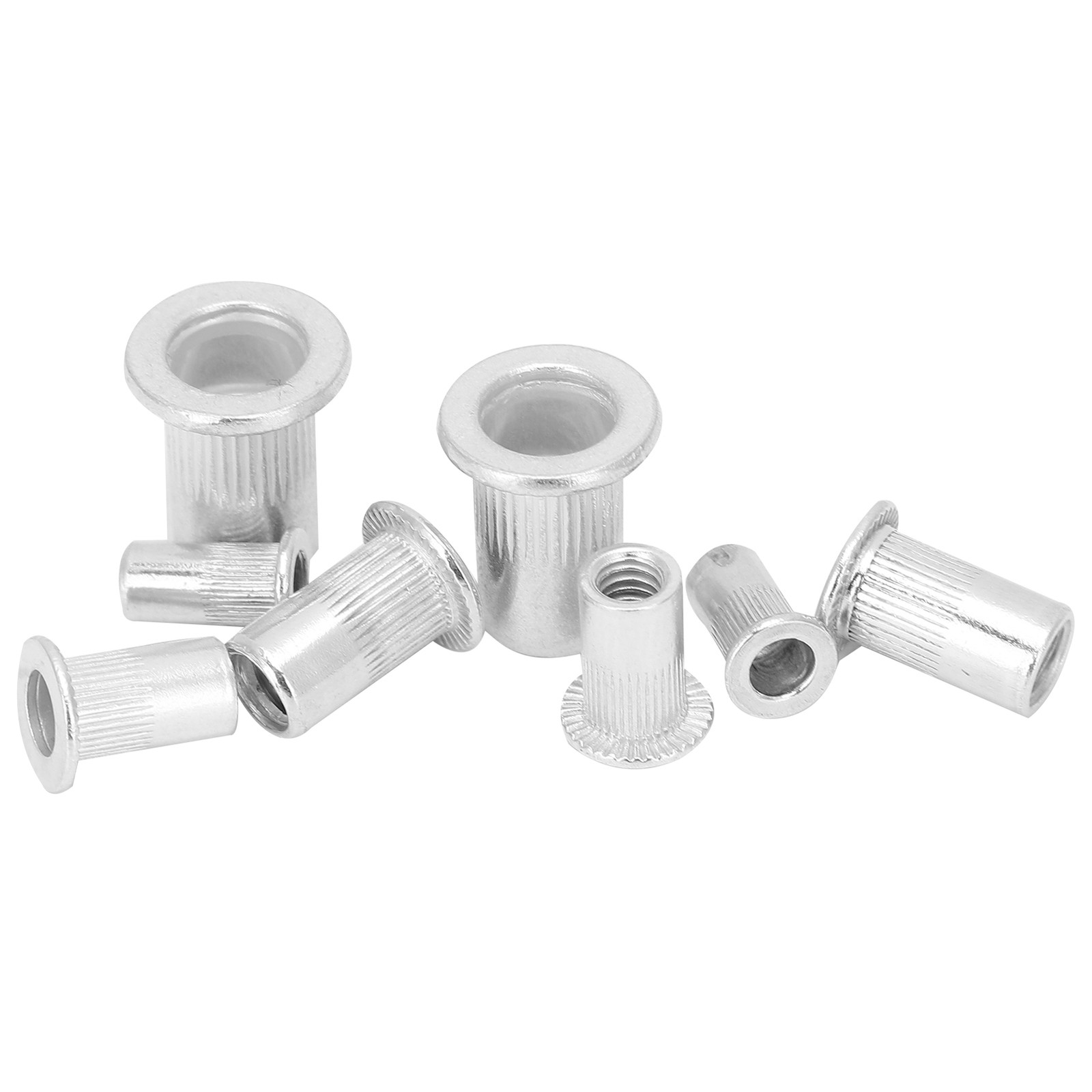 100pcs Aluminum Rivet Nut Threaded Insert Nut For Fastening Automobiles