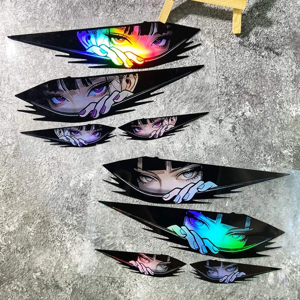 Waterproof Peeking Eyes Anime Vinyl Decal for Motorcycle and Helmet