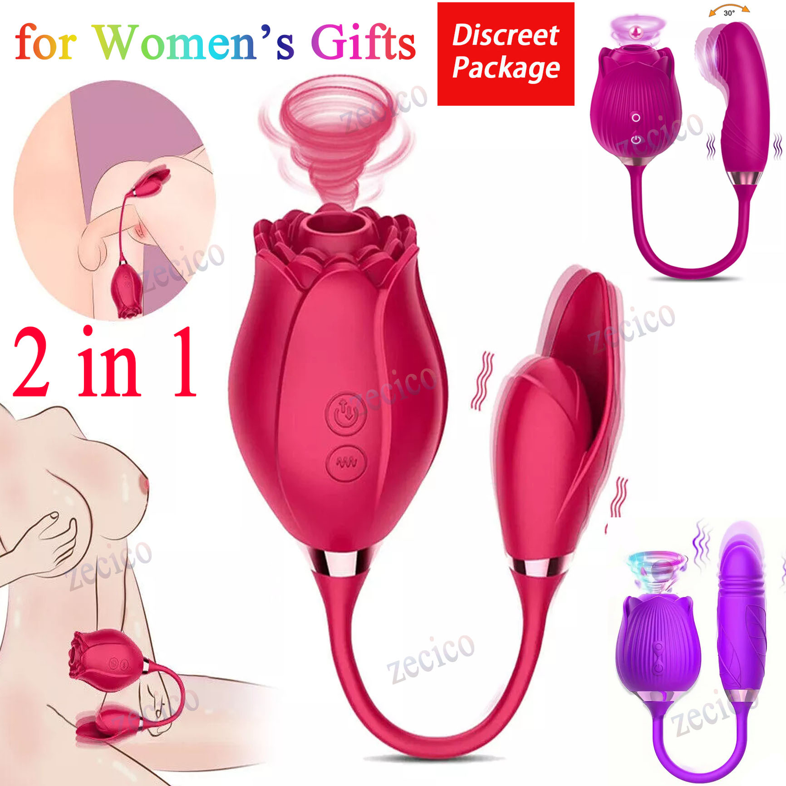 NEW 10 speed Rose Female Anniversary Female Birthday Gift Massage Tongue Licking