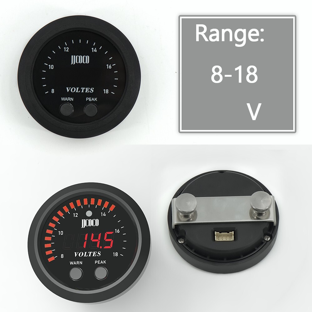 Universal 52MM Voltmeter 8-18V Voltage Meter Voltes Gauge Ultra-Thin Round