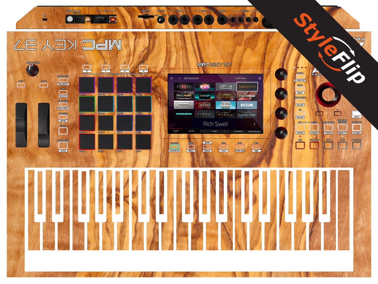 MPC Key 37 Standalone Skin | Wood #6 | Protective Decal | StyleFlip Skins