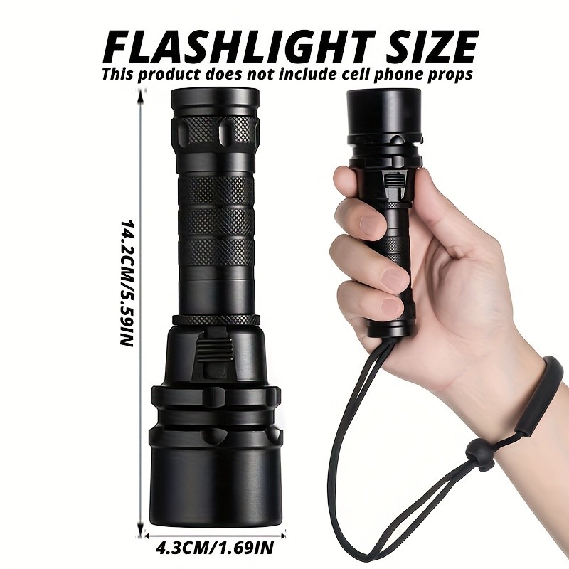 Underwater Flashlight Professional Diving Light LED Waterproof Dive Scuba Lamp