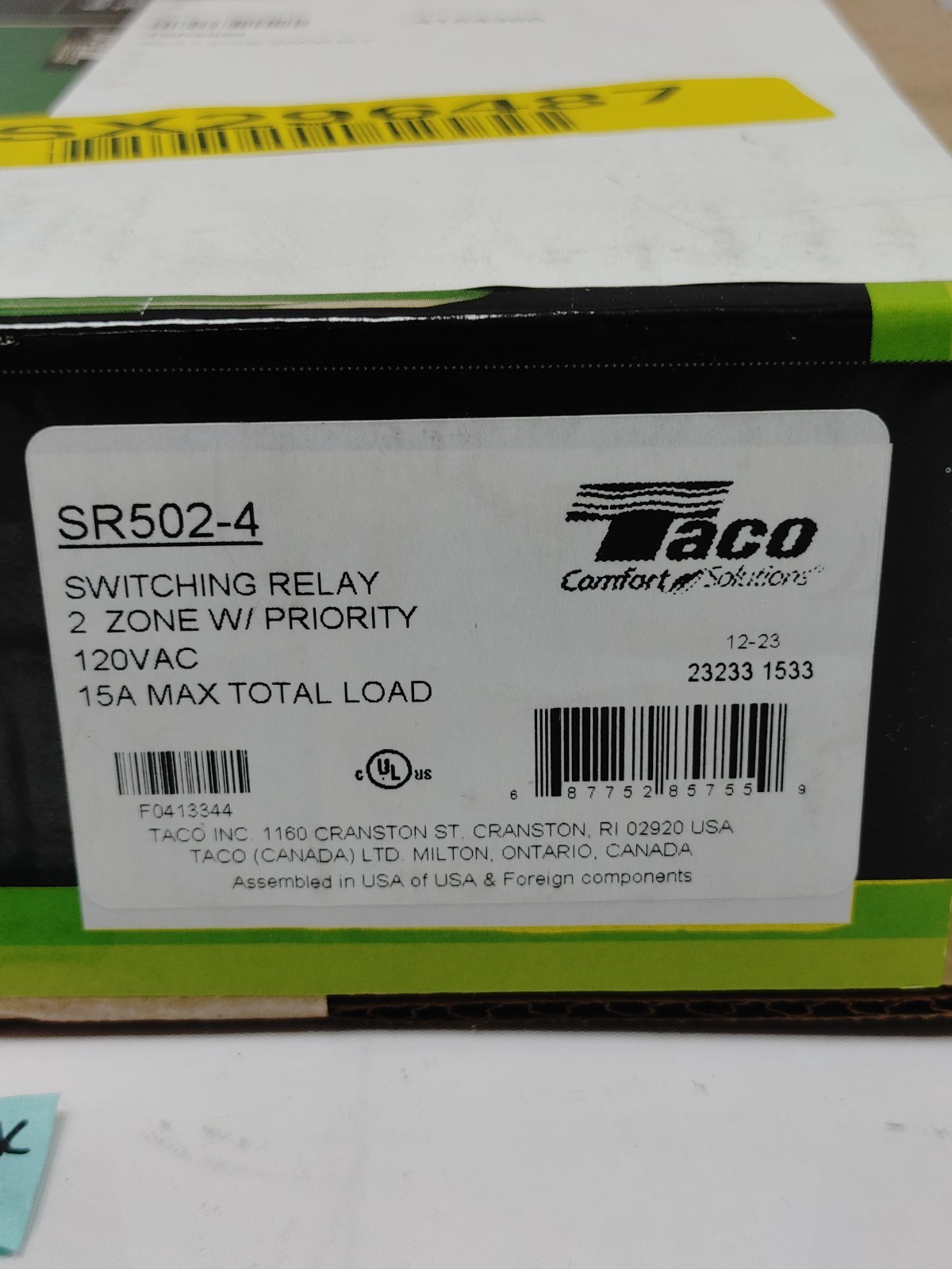 Taco SR502-4 Switching Relay 2-Zone - SEALED