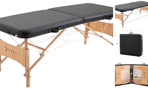 Basic Portable Massage Table, Black Black/Beige