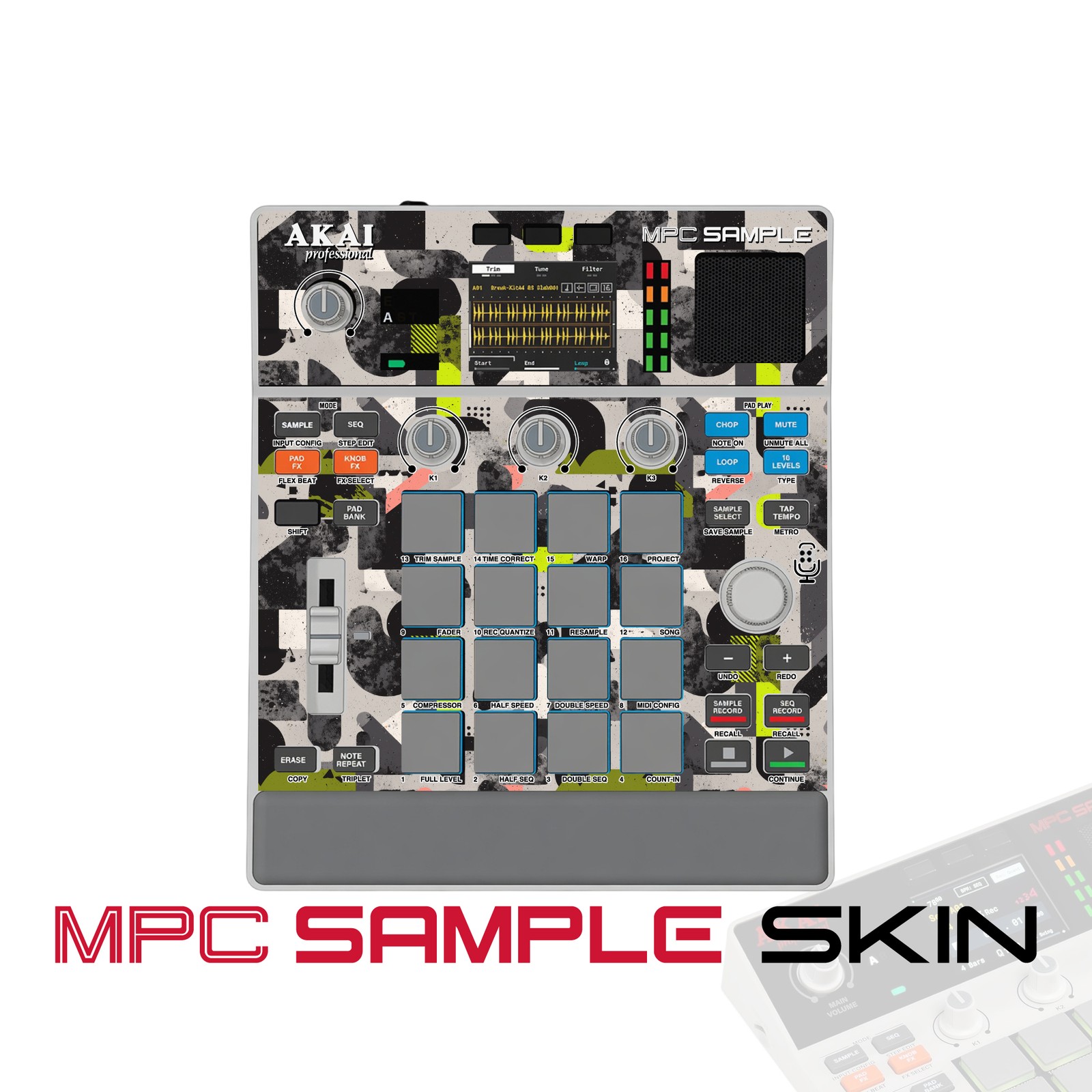 Akai MPC Sample Skin / Yellow Splatter