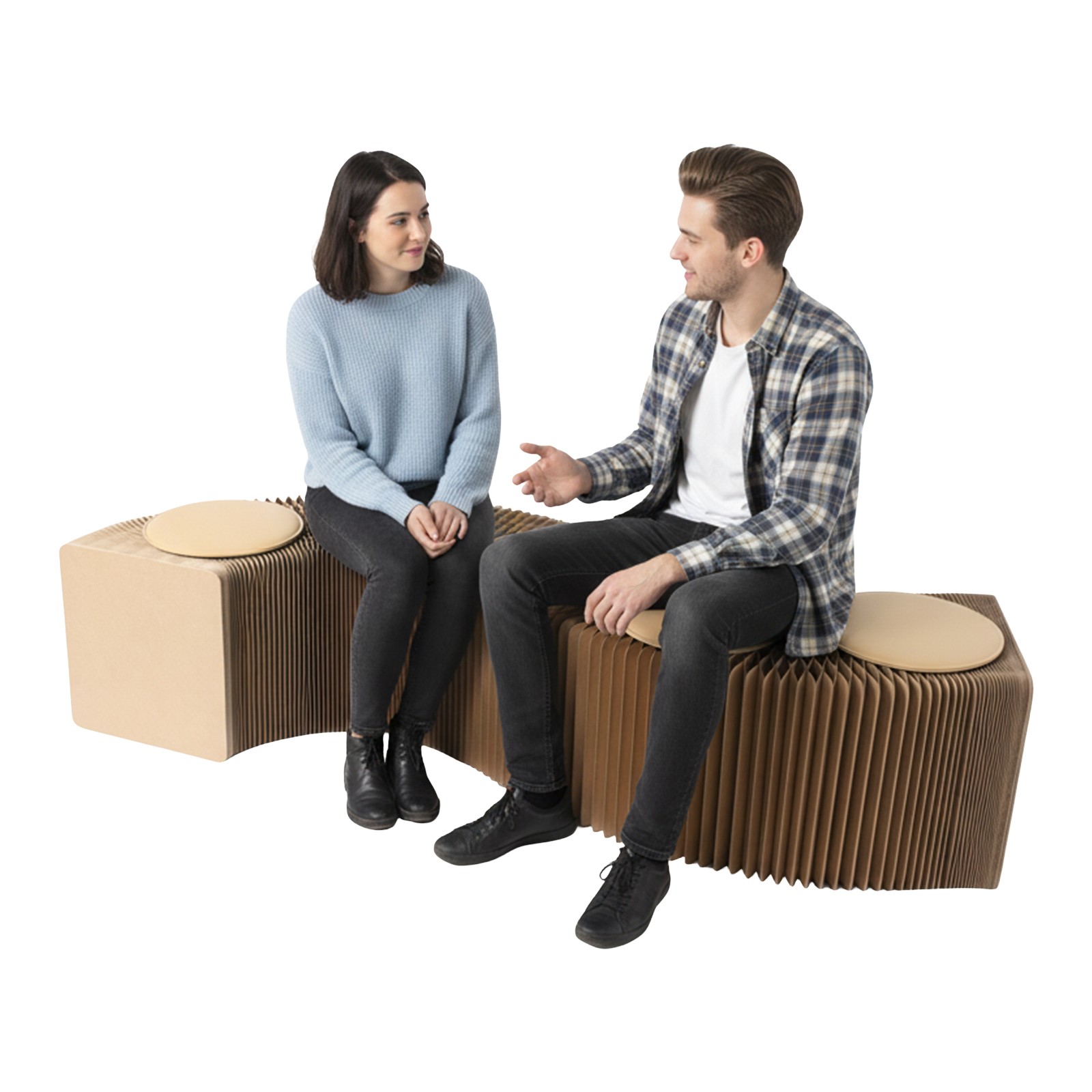 Heavy-Duty Folding Craft Bench with PU Cushion Versatile Shoe Change Stool Brown