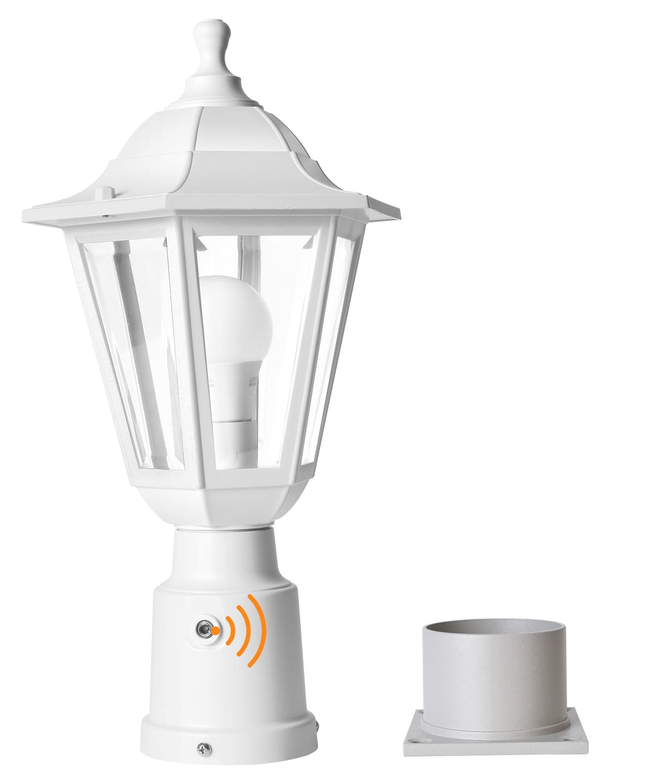 FUDESY Dusk to Dawn Outdoor Post Light, White Sensor,