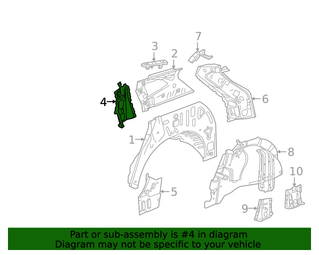 Genuine GM Passenger Side Quarter Inner Panel Brace 84106743