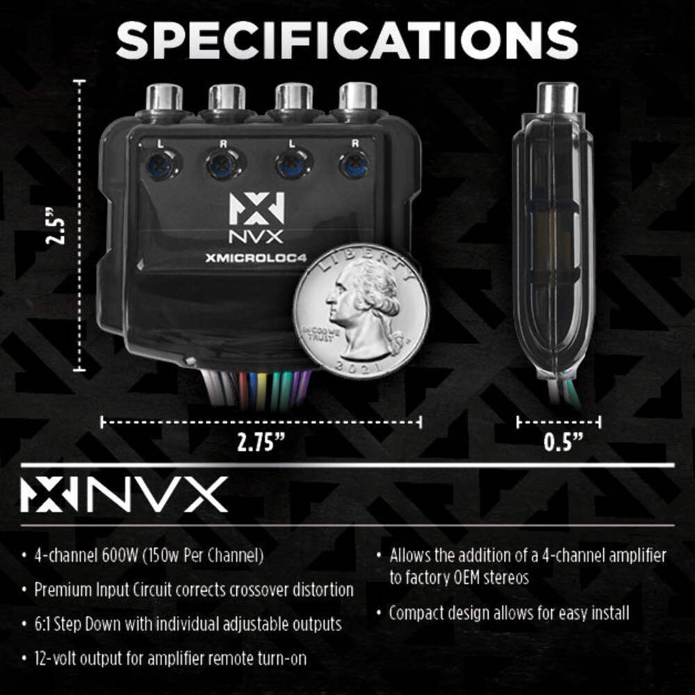 XMICROLOC4 4-Channel 600W Micro Line Output Converter w/ Remote Turn-on Trigger