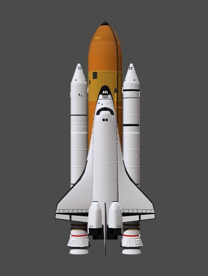 Space Shuttle FILE STL for all 3D printer 2 version platform take_off phase lamp