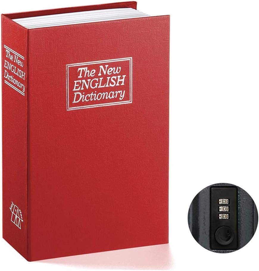 Small Metal Book Safe with Combination Lock - Secure Your Valuables Elegantly