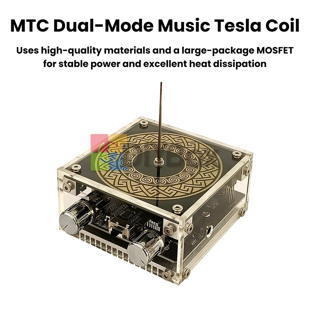 Music Tesla Coil 2Mode Artificial Lightning Touchable BT Decoding Colorful Light