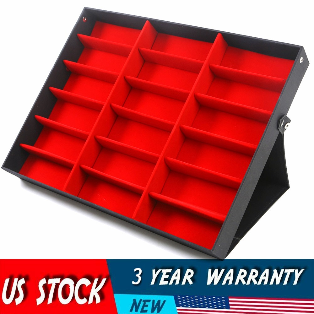18 Slot Sunglasses Glasses Eyeglass Organizer Eyewear Display Case Storage Box