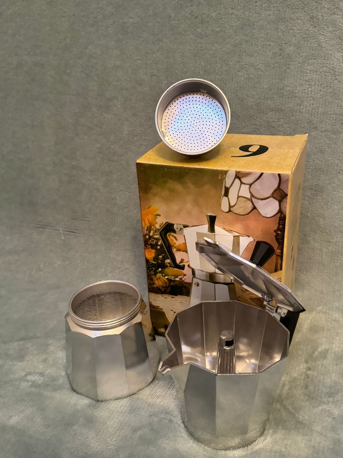 espresso machine coffee 6 cups silver