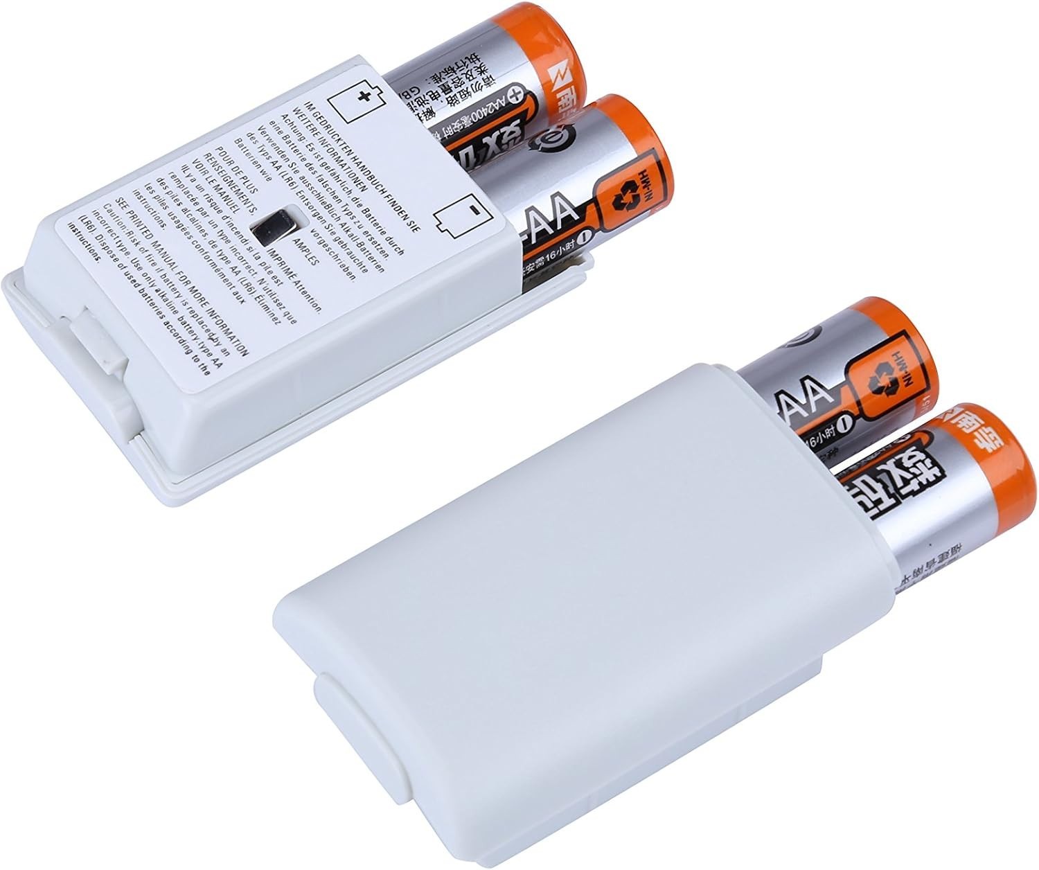 High-Quality 2-Pack White Battery Covers for Xbox 360 Controllers - Rechargeable