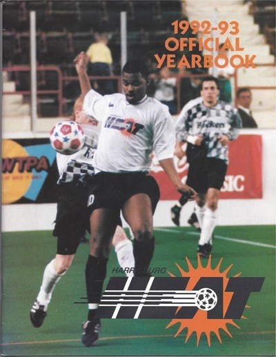 1992-93 Harrisburg Heat Official Yearbook Program Cover On 12x8in Metal Sign