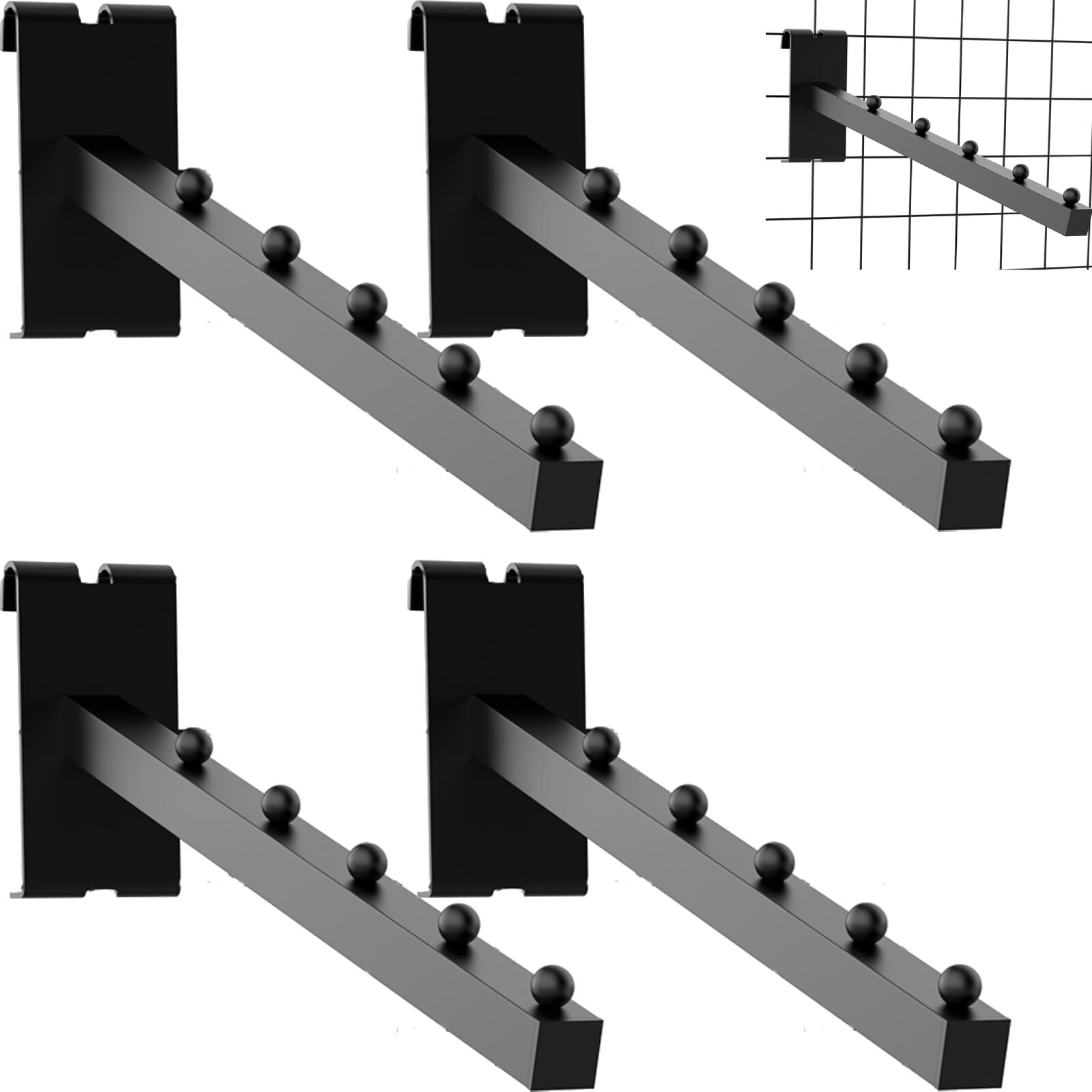 4 PCS Gridwall Waterfall Faceout with 5 Balls 12" for Clothes Display