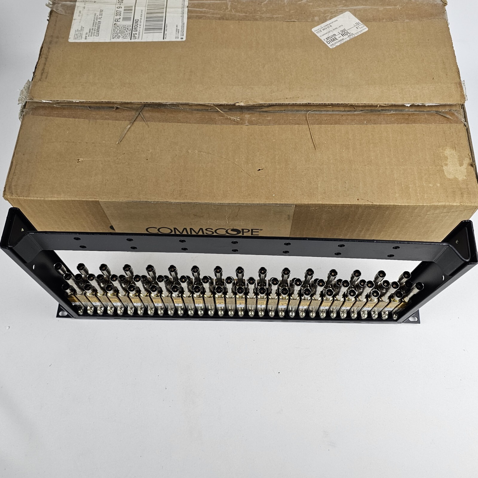 NEW ADC/Commscope 1RU 2x32 Midsize Video Normalled Patch Bay, PP11232-MVJT-BK