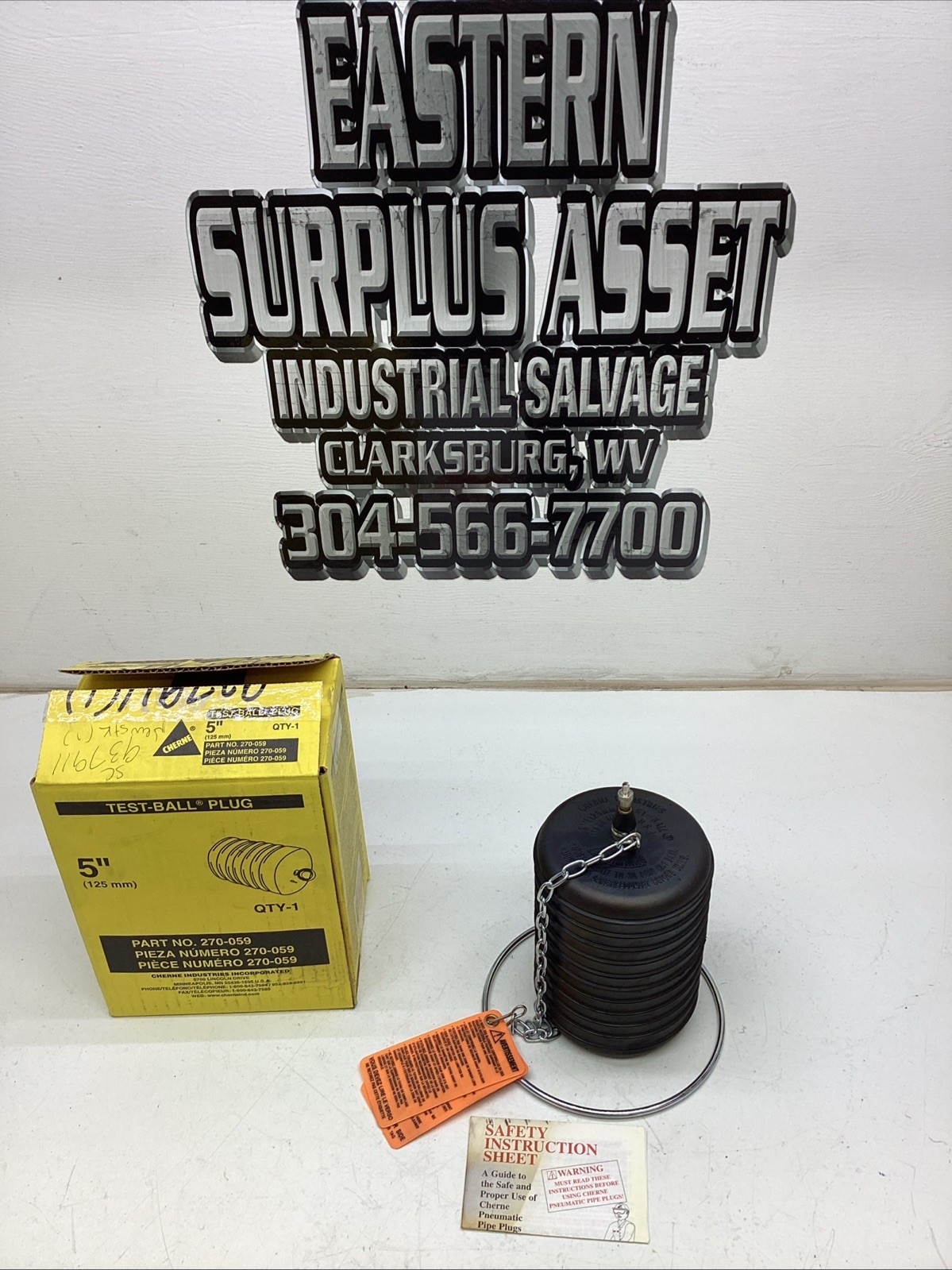 Cherne Industries Test-Ball Plug 5”(125MM) 270-059 NIB
