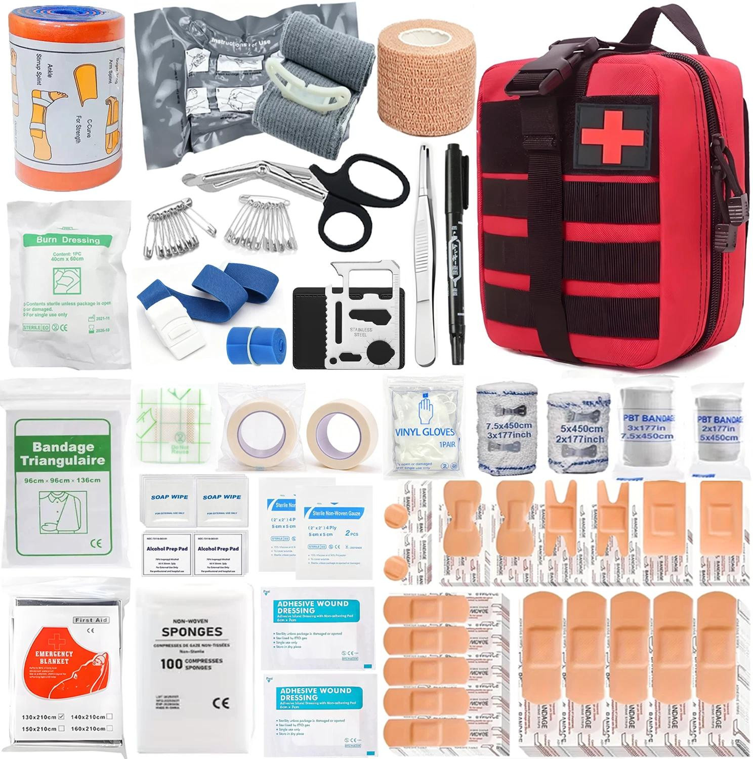 Emergency Trauma First Aid Kit - Tourniquet - Military Survival IFAK EMT Outdoor