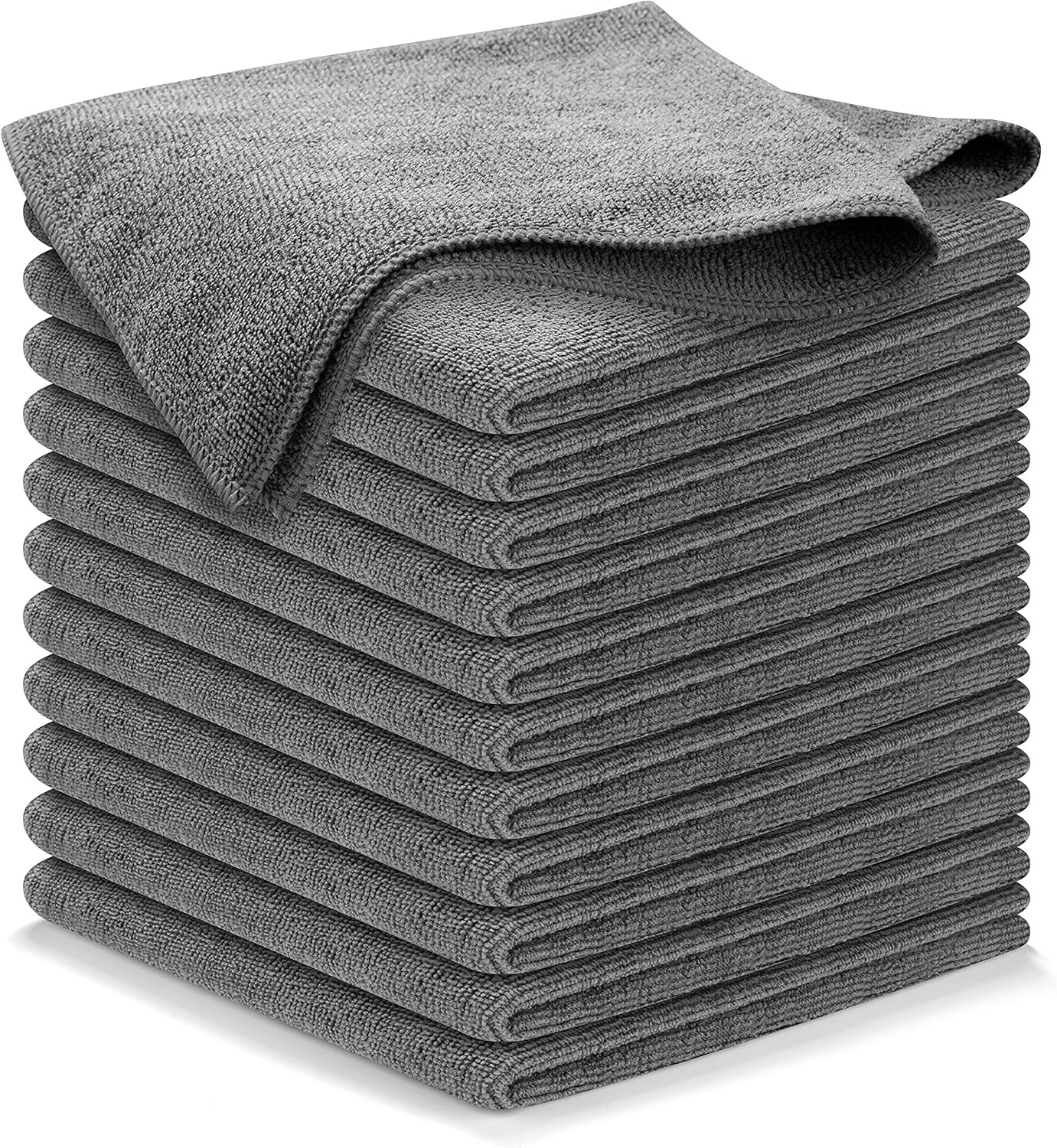 USANOOKS Microfiber Cleaning Cloth Grey - 12 Pcs Pack of 12, Gray
