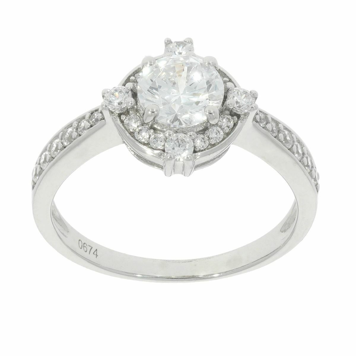 Sterling Silver Semi Mount Ring Setting Round RD 6x6mm Solitaire White Topaz