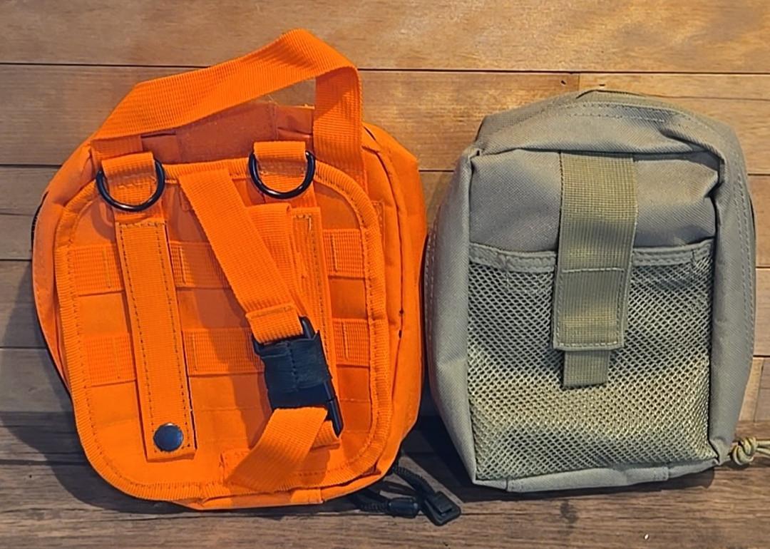 T3 Trident Tactical/Technical Standard Medical Pouch Lot of 2 Green Orange