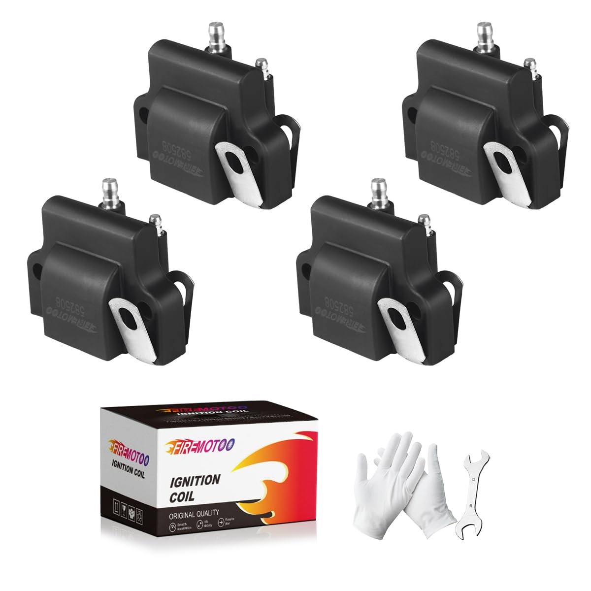 Pack of 4 Ignition Coil Compatible with Johnson Evinrude Outboard 1985-2001