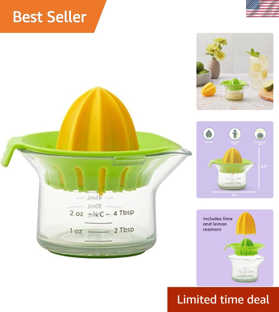 Compact Mini Juicer Kit for Lemons & Limes - Pulp-Free Fresh Juice Experience