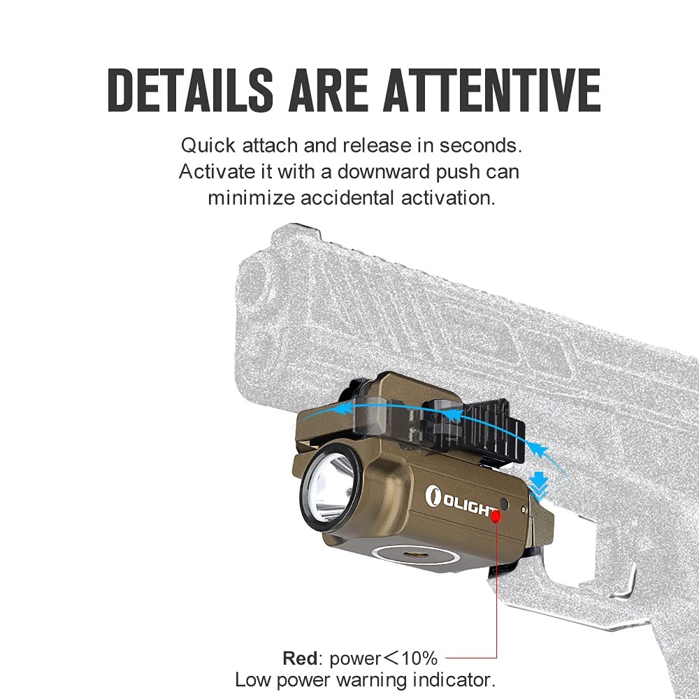 OLIGHT PL-Mini 2 Valkyrie Compact Weaponlight, 600 Lumens Tactical Desert Tan