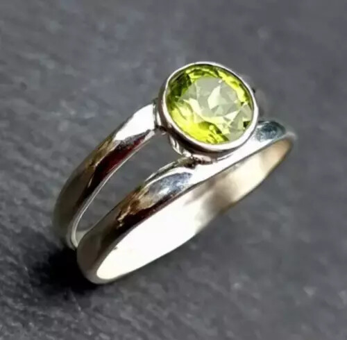 Peridot Gemstone Handmade 925 Sterling Silver Statement Ring All Size R68