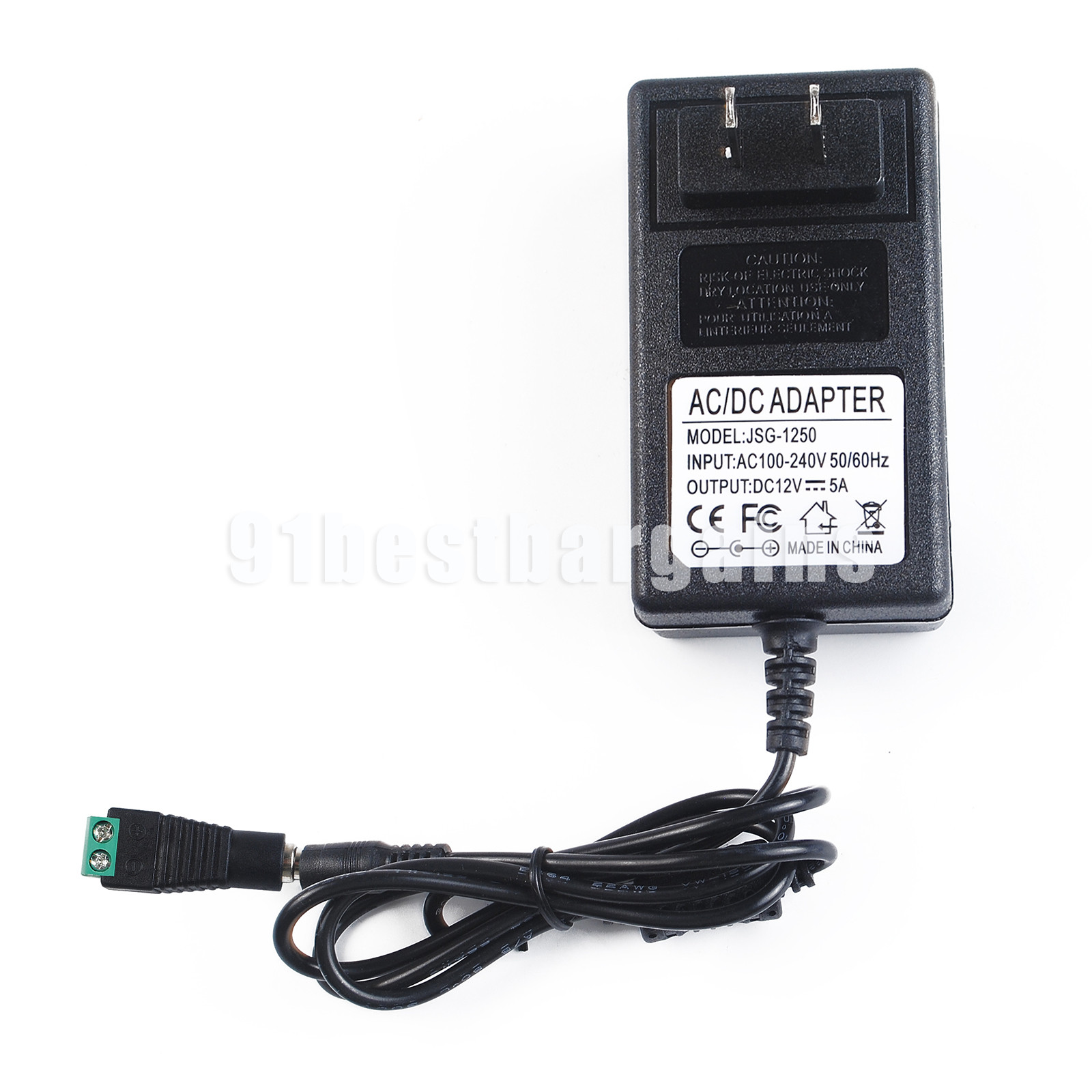 12V 5A 60W Power Supply AC to DC Adapter for 5050 3528 LED Strip Light US SHIP
