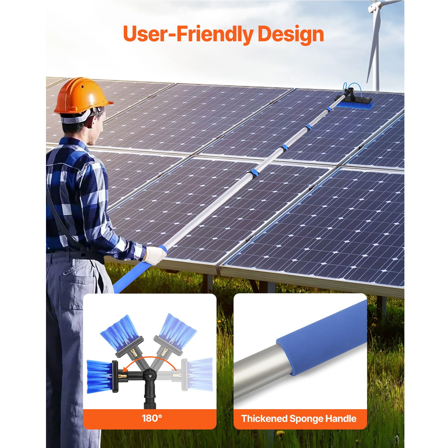 Water Fed Pole Kit, 30FT Solar Panel Cleaning Pole with Extendable Handle