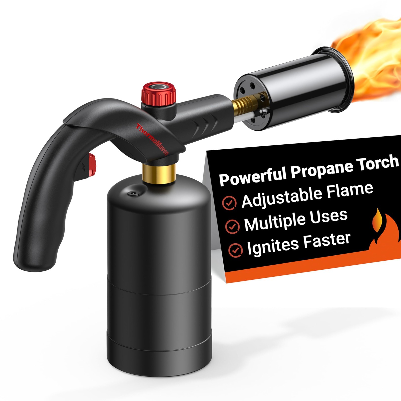 Powerful Propane Torch, Kitchen Cooking Culinary Torch Lighter, Adjustable Bl...