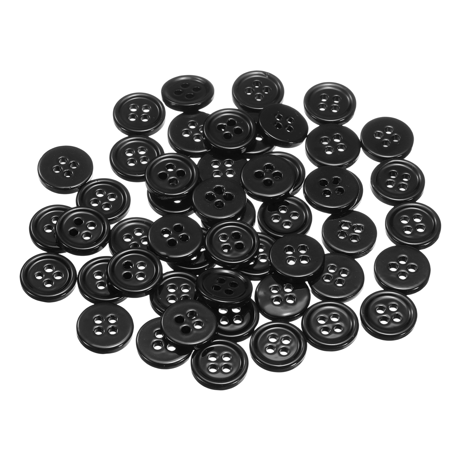 50Pcs Shell Buttons, 11.5mm Mother of Pearl Sewing Buttons, Black