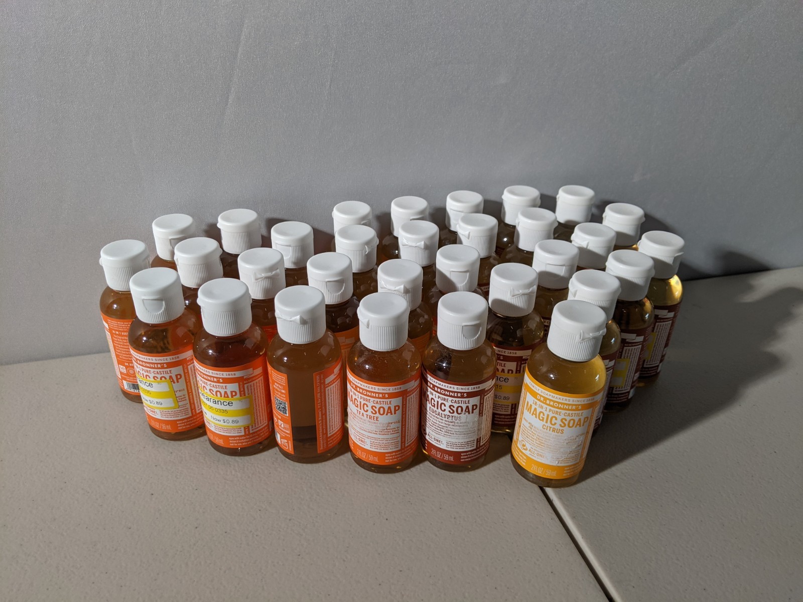 Dr Bronner's Pure Castile Soap 2oz - 18 In 1 - Concentrated Organic - Lot Of 31