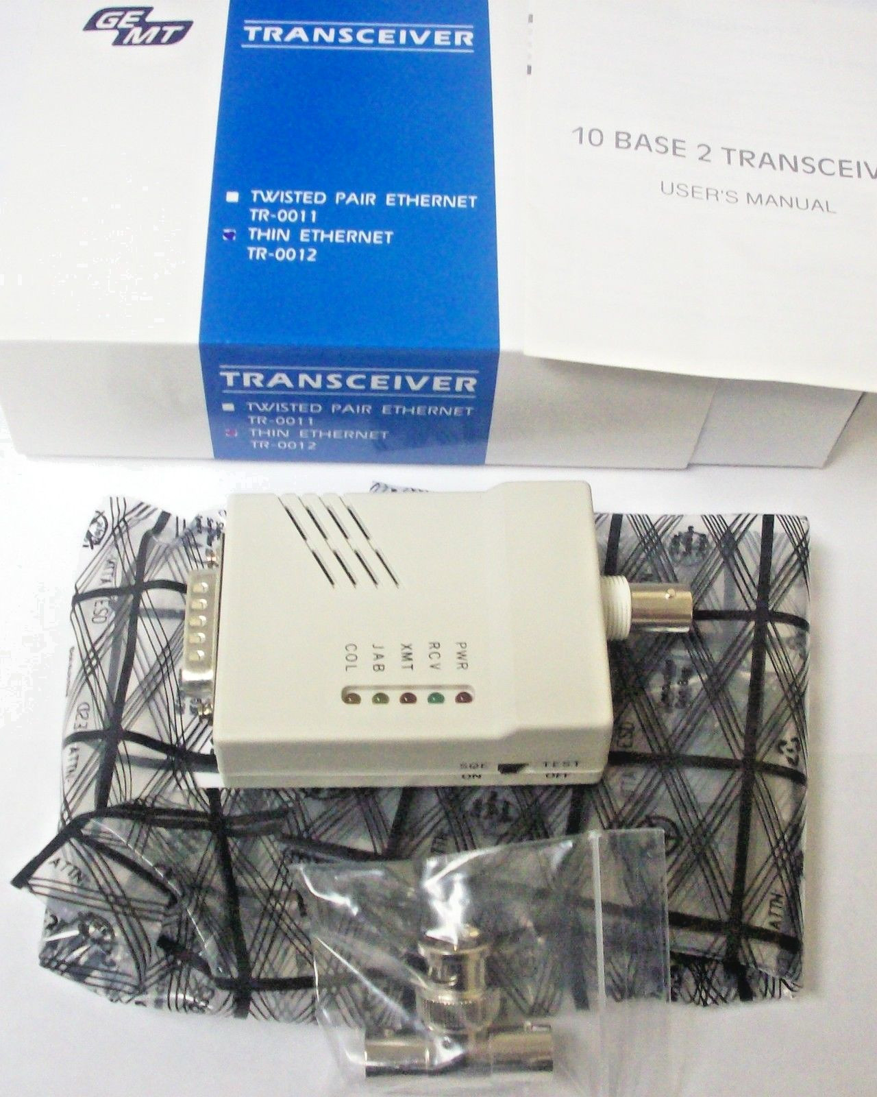 GEMT 10Base 10B-2 Network Thin Ethernet Transceiver with Connector Adapter