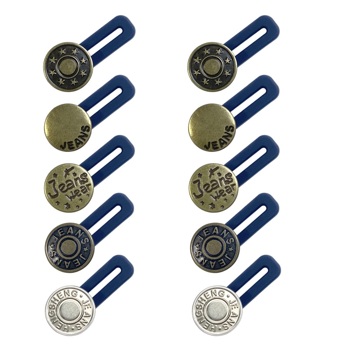 10 Pcs Expander Button for Extender Jeans Pants Collar, 5 3.5x1.7 cm, Bronze