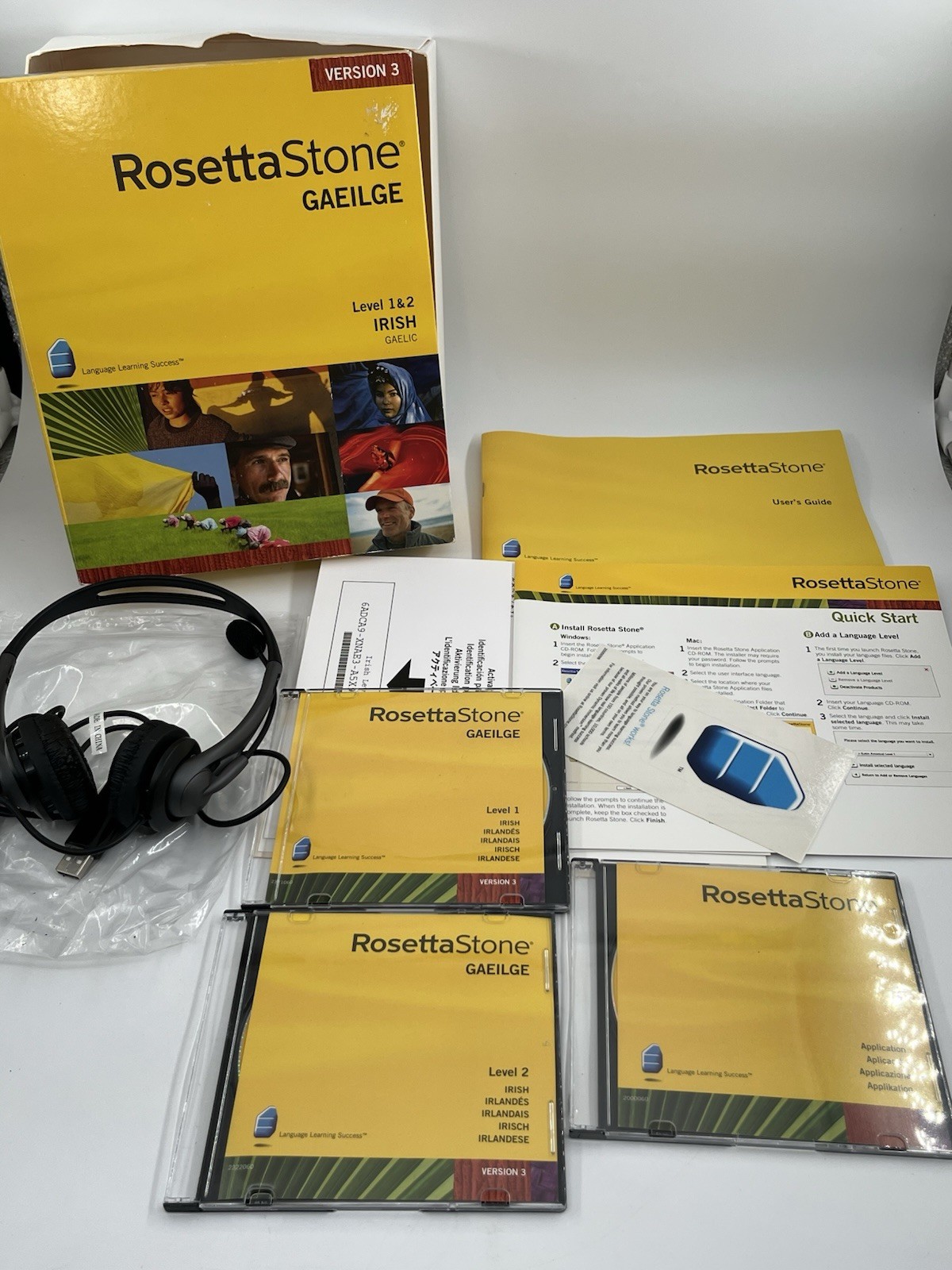 Rosetta Stone Audio Computer CDs Level 1 & 2 Gaelic/Irish Gaeilge Learning