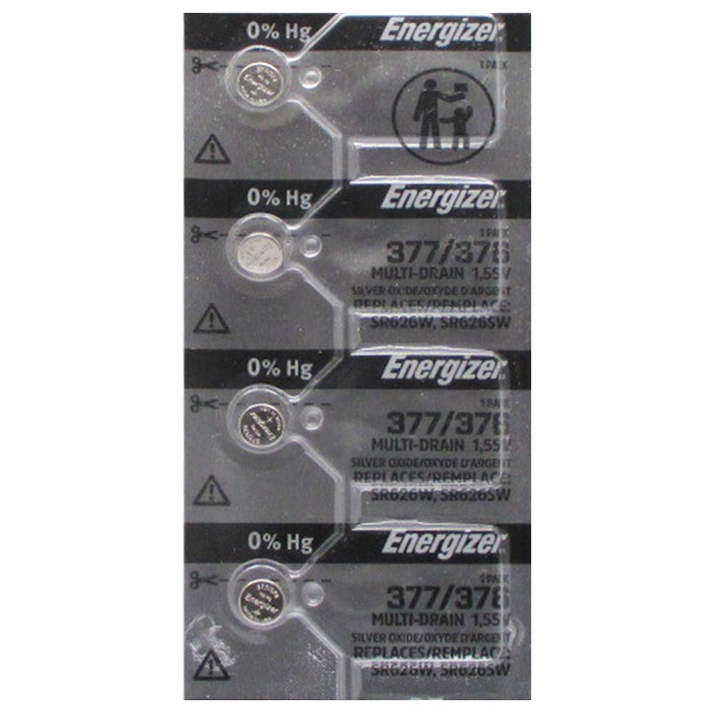 4 FRESH NEW ENERGIZER 377 376 SR626SW SR626W WATCH BATTERY SILVER OXIDE BATTERY