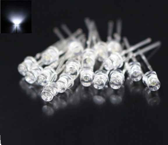 20PCS F3 3MM FLAT TOP LED WHITE SUPER BRIGHT Wide Angle Leds Lamps NEW
