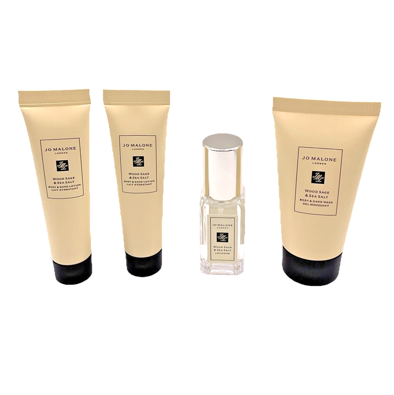 Jo Malone London Wood Sage & Sea Salt Set Cologne Body & Hand Lotion Wash NEW