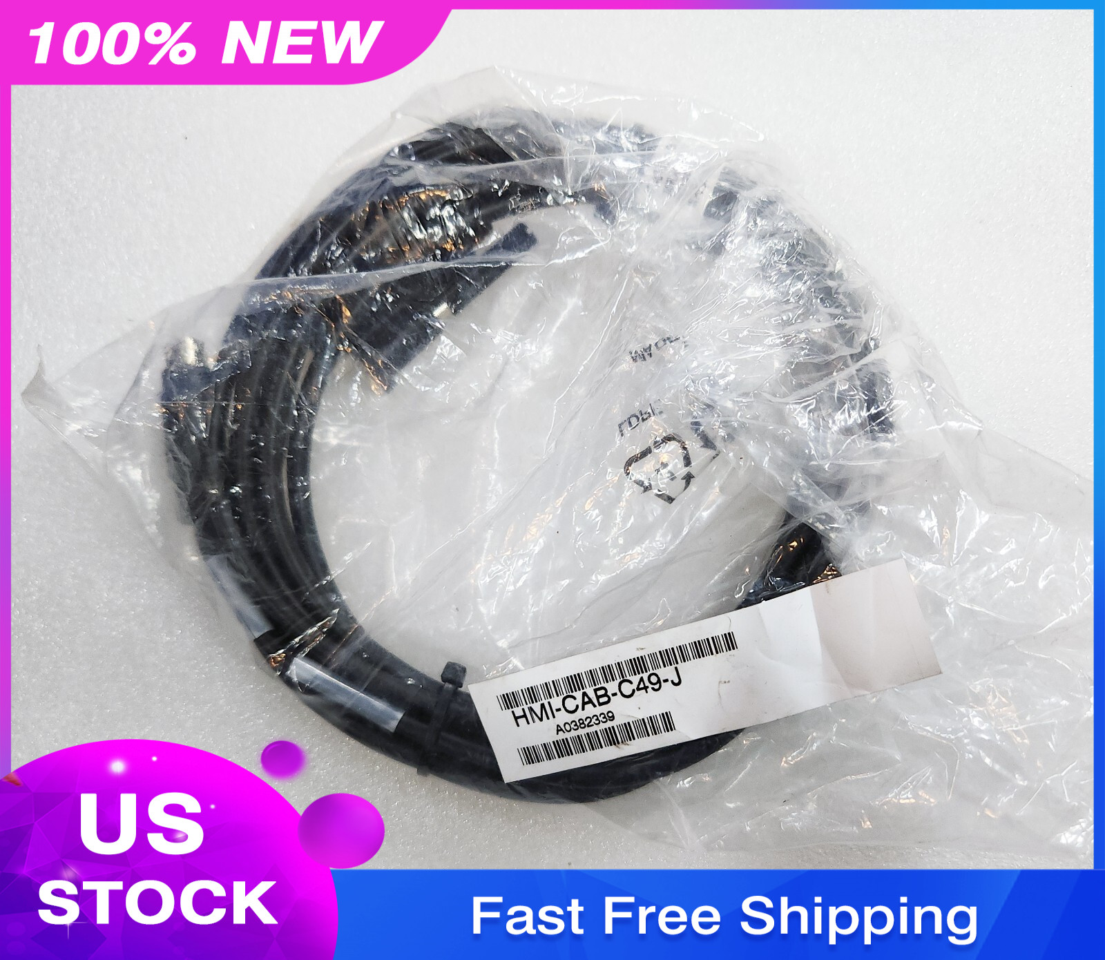 NEW GENUINE FANUC TOTAL CONTROL PRODUCTS HMI-CAB-C49-J QUICKPANEL PROGRAM CABLE