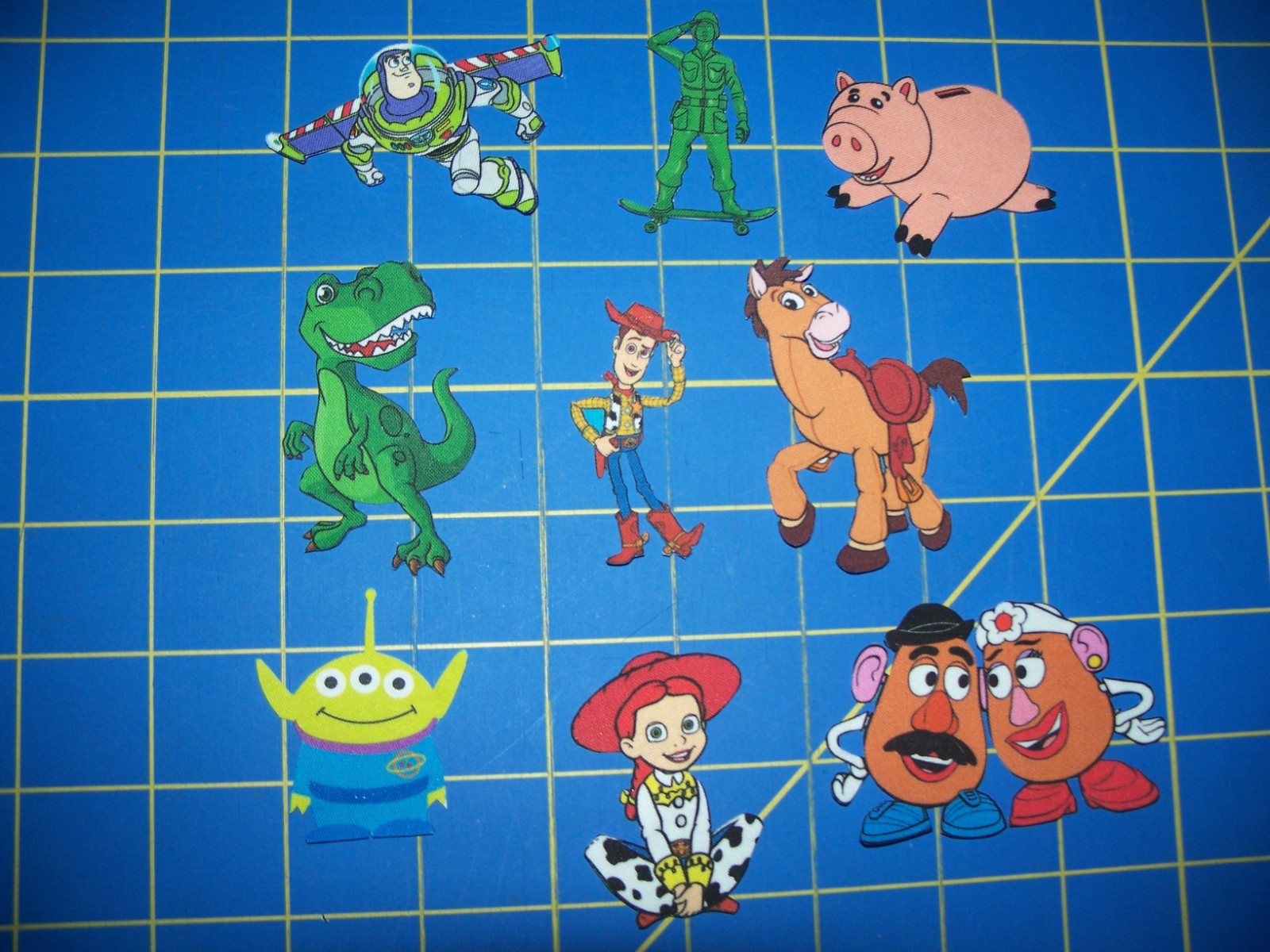 Fabric Iron On Appliques - 9 Toy Story Characters