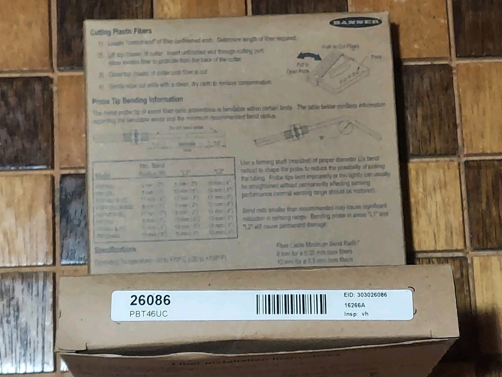 NIB BANNER PBT46UC FIBER OPTIC CABLE ASSEMBLY 26086