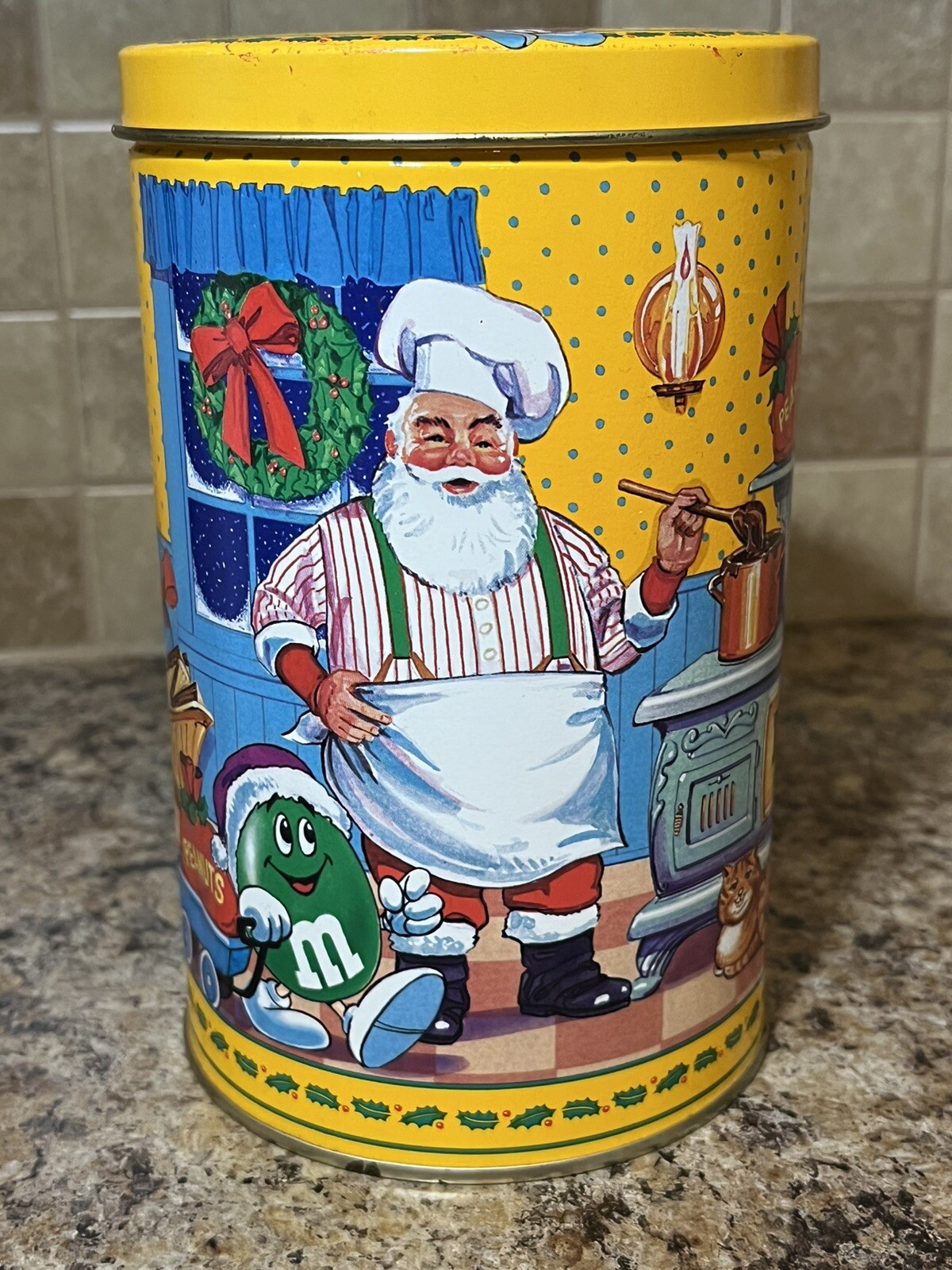 M&M's 1994 Santa’s Kitchen Peanut Christmas Limited Edition Tin Vtg Collectible