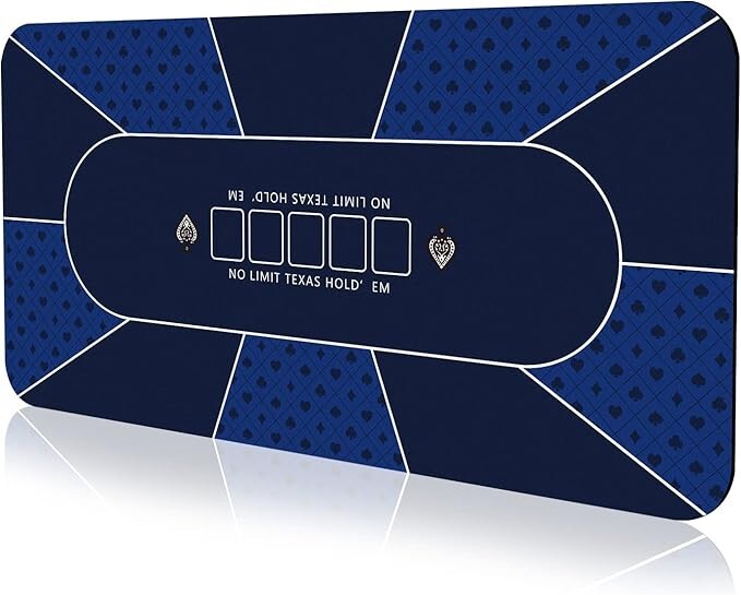Alfombrilla de póquer de 70 x 35 pulgadas, alfombrilla de goma para póquer Texas